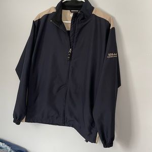 Cutter & Buck windbreaker, size L, navy and tan